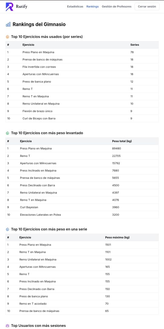 Rankings y Estadísticas - Mobile