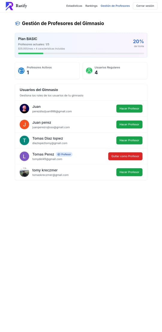 Gestión de Profesores - Mobile