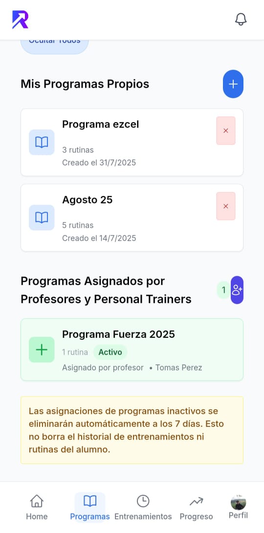 Gestión de Programas - App Móvil